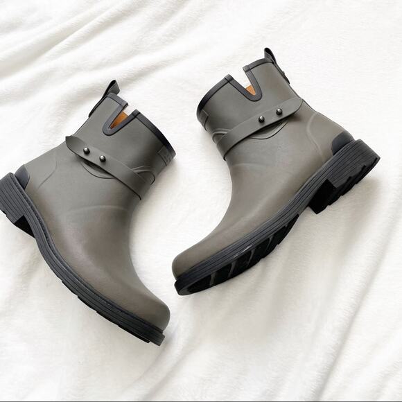 Rag & Bone gray moto rain boots size 41 size 11 chunky rubber - Picture 3 of 9